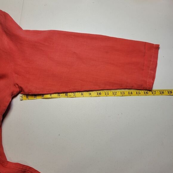 Liz and Jane Vintage Linen Artsy Long Sleeve Button Down Top Blouse XL - Picture 14 of 16